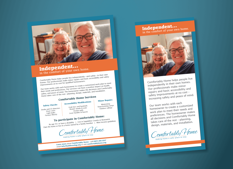 Brochure for Comfortably Home services