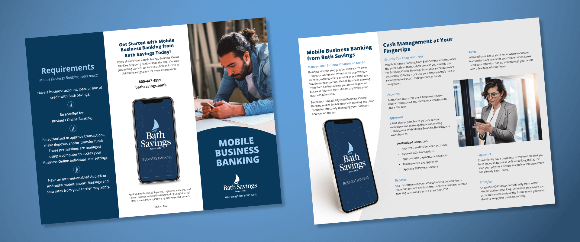 Brochure introducing mobile business banking