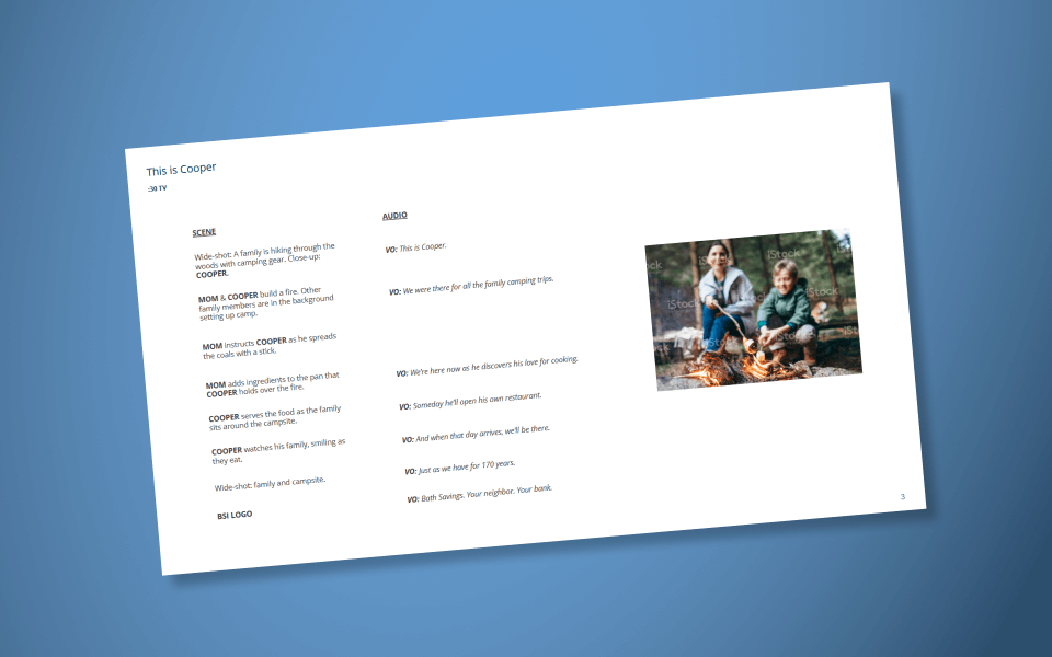 Storyboard for 15 second ad, “This is Cooper”